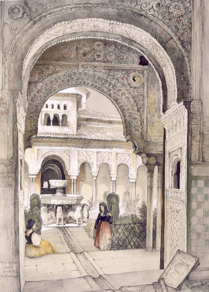 La Fontana dei Leoni, dalla Sala degli Abencerrajes, da Schizzi e disegni dell'Alhambra